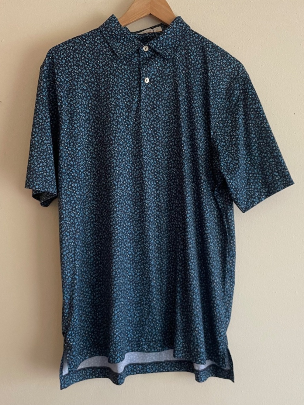 Peter Millar Starfish Print Featherweight Performance Polo In Navy - Picture 2 of 8